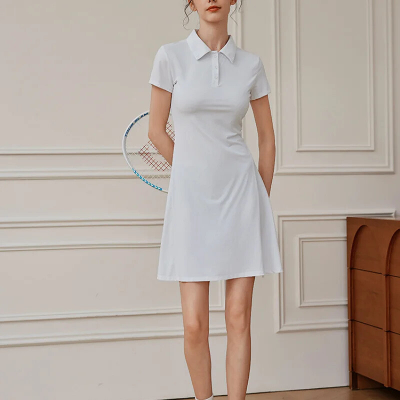Ženske teniske haljine kratkih rukava, tanka sportska odjeća za fitness Ženska prozračna haljina za golf za trčanje na otvorenom Vestidos Deportivos