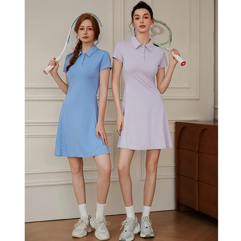 Ženske teniske haljine kratkih rukava, tanka sportska odjeća za fitness Ženska prozračna haljina za golf za trčanje na otvorenom Vestidos Deportivos