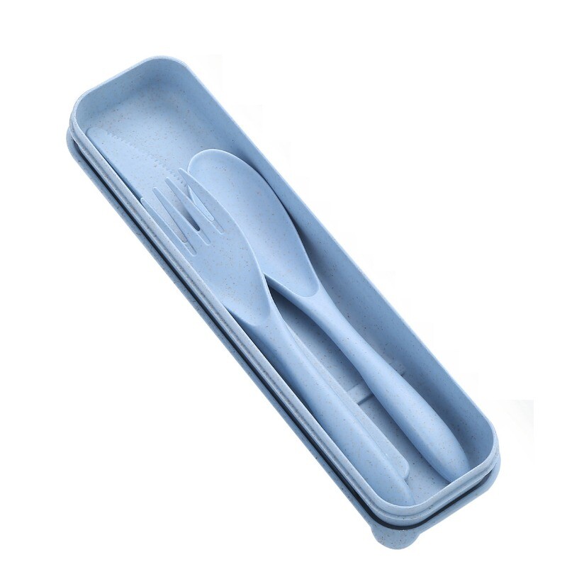 1PC set dnevnog posuđa Nož, vilica i žlica od pšenične slame Trodijelni dodaci za kampiranje na otvorenom 3 u 1 set pribora za kampiranje