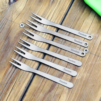 3 ΤΕΜ. Οδοντογλυφίδα τιτανίου Fruit Fork Self EDC Gadget για άνδρα γυναίκα Υπαίθριο Κάμπινγκ Κυνήγι Ταξιδιωτικά Σκεύη πικνίκ Ta8151