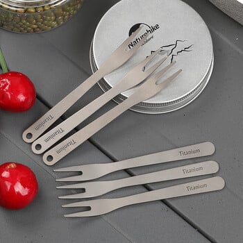 3 ΤΕΜ. Οδοντογλυφίδα τιτανίου Fruit Fork Self EDC Gadget για άνδρα γυναίκα Υπαίθριο Κάμπινγκ Κυνήγι Ταξιδιωτικά Σκεύη πικνίκ Ta8151