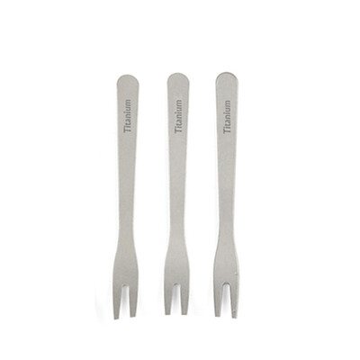 3PCS Titanium Čačkalica Vilica za voće Self EDC Gadget za muškarce žene Kampiranje na otvorenom Lov Putovanja Posuđe Oprema za piknik Ta8151