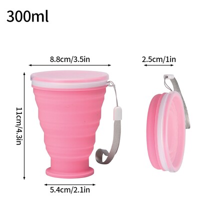 Vonkajší skladací hrnček, prenosný silikónový skladací hrnček, piknikový turistický hrnček, skladací hrnček na pitie s viečkom, šálka čaju, kempingové potreby