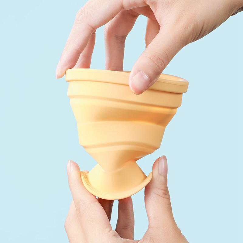 Vonkajší skladací hrnček, prenosný silikónový skladací hrnček, piknikový turistický hrnček, skladací hrnček na pitie s viečkom, šálka čaju, kempingové potreby