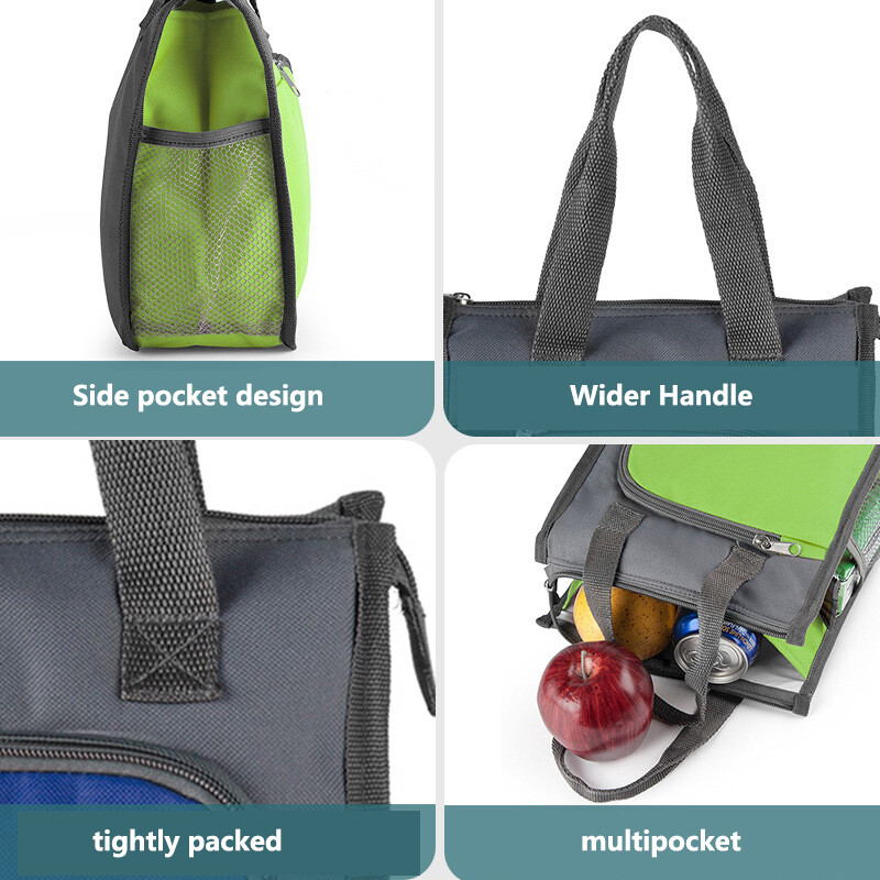 1 vnt lauke nešiojamas izoliuotas krepšys Oksfordo audinio rankinis pietų dėžutės krepšys stovyklavimo pietums Bento dėžutė keliaujantiems ant grotelių iškylai