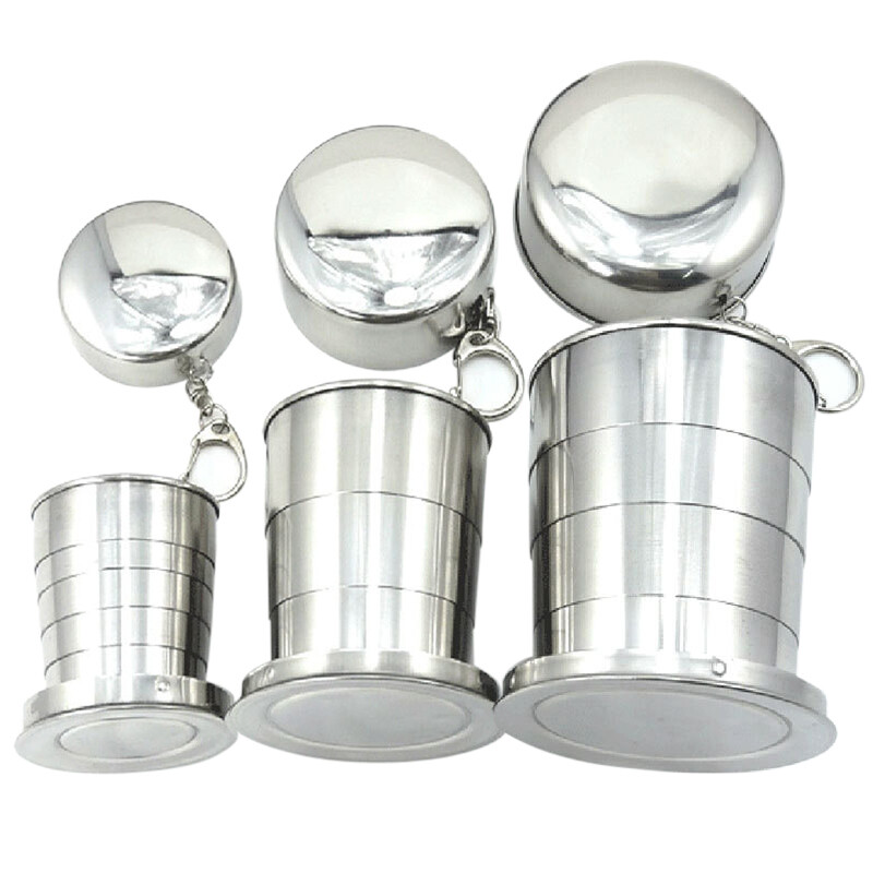 Prijenosne čaše za putovanja na otvorenom Sklopiva čaša za vodu od nehrđajućeg čelika otporna na toplinu Izdržljiva čaša za vanjska putovanja za kampiranje planinarenje piknik roštilj