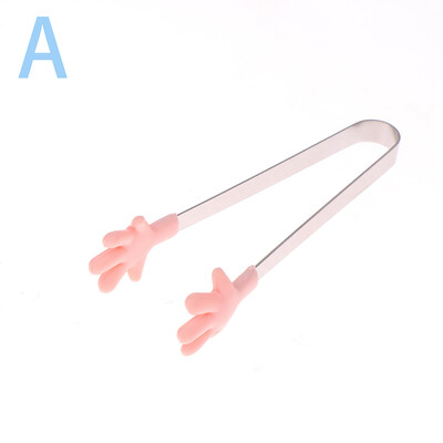 Mini silikonske kopče za hranu Ručka od nehrđajućeg čelika za dlan od nehrđajućeg čelika Prekrasne grickalice protiv klizanja Pinceta Nije prljavi ručni alat