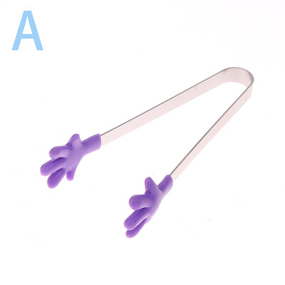 Mini silikonske kopče za hranu Ručka od nehrđajućeg čelika za dlan od nehrđajućeg čelika Prekrasne grickalice protiv klizanja Pinceta Nije prljavi ručni alat