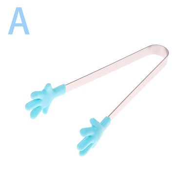 Mini silikonske kopče za hranu Ručka od nehrđajućeg čelika za dlan od nehrđajućeg čelika Prekrasne grickalice protiv klizanja Pinceta Nije prljavi ručni alat