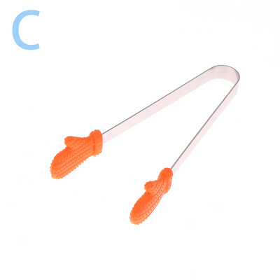 Mini silikonske kopče za hranu Ručka od nehrđajućeg čelika za dlan od nehrđajućeg čelika Prekrasne grickalice protiv klizanja Pinceta Nije prljavi ručni alat