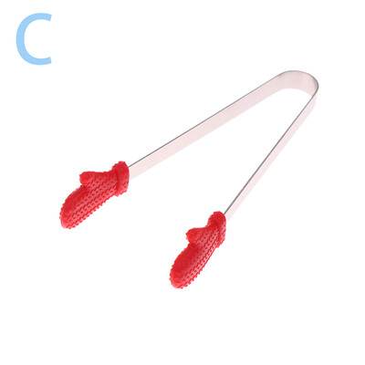 Mini silikonske kopče za hranu Ručka od nehrđajućeg čelika za dlan od nehrđajućeg čelika Prekrasne grickalice protiv klizanja Pinceta Nije prljavi ručni alat