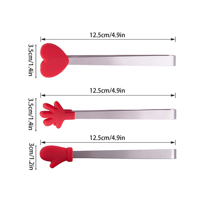 Mini silikonske kopče za hranu Ručka od nehrđajućeg čelika za dlan od nehrđajućeg čelika Prekrasne grickalice protiv klizanja Pinceta Nije prljavi ručni alat