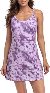 Tenisa kleita ar šortiem kabatā Sieviešu vasaras treniņš golfa apģērbs Badmintons bez piedurknēm Sportiskas kleitas Jogas sporta apģērbi Fitness