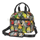 Slatke papige izolirana torba za ručak za žene, djecu Višekratna prijenosna rashladna termalna bento torba s podesivim remenom za nošenje