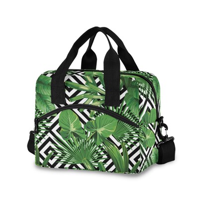 Modna torba za ručak Višebojne rashladne torbe s printom tropskog palminog lišća Ženska ručna kutija Termalna kutija za doručak Prijenosna piknik putovanja