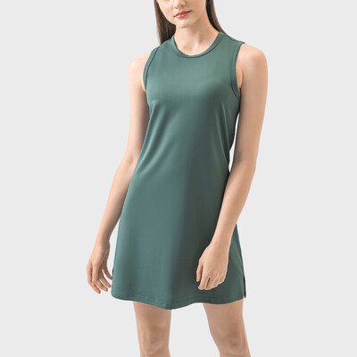 Ženska sportska haljina s okruglim ovratnikom bez rukava ravna H udobna hladna ljetna aktivna tjelovježba tenis golf duge suknje