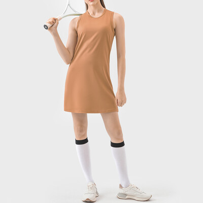 Ženska sportska haljina s okruglim ovratnikom bez rukava ravna H udobna hladna ljetna aktivna tjelovježba tenis golf duge suknje