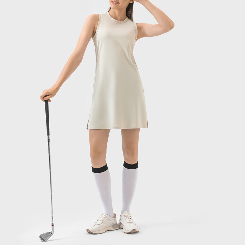 Ženska sportska haljina s okruglim ovratnikom bez rukava ravna H udobna hladna ljetna aktivna tjelovježba tenis golf duge suknje