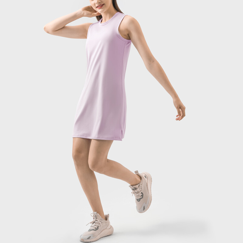 Ženska sportska haljina s okruglim ovratnikom bez rukava ravna H udobna hladna ljetna aktivna tjelovježba tenis golf duge suknje