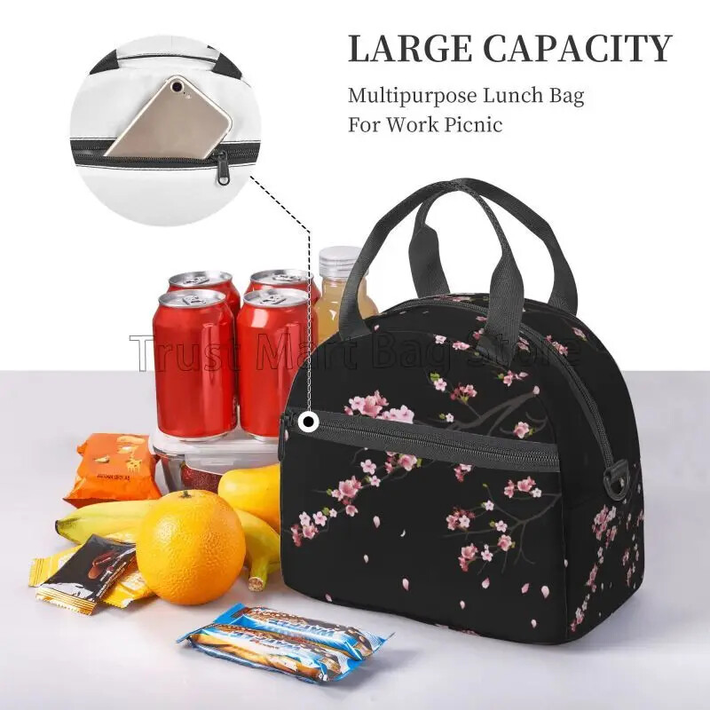 Izolirane torbe za ručak u obliku japanske sakure u obliku cvjetova trešnje za žene, djevojke Termalni hladnjak Bento kutija za posao, školski piknik