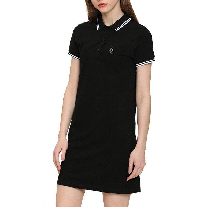 Sieviešu vasaras 100% kokvilnas polo krekla kleita ar īsām piedurknēm Sieviešu atloks Ikdienišķa Fit Digital Peacock Tenis Augstas kvalitātes polo kleita