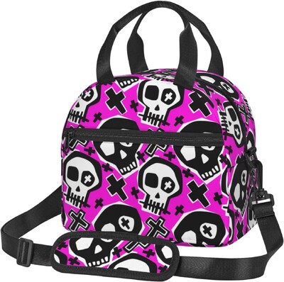 Ručne kreslená obedová taška s roztomilými prasiatkami a graffiti s nastaviteľným ramenným popruhom pre ženy a mužov, opakovane použiteľná chladiaca taška na obed