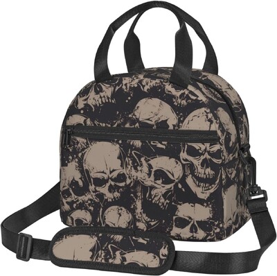 Ručne kreslená obedová taška s roztomilými prasiatkami a graffiti s nastaviteľným ramenným popruhom pre ženy a mužov, opakovane použiteľná chladiaca taška na obed