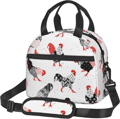 Ručne kreslená obedová taška s roztomilými prasiatkami a graffiti s nastaviteľným ramenným popruhom pre ženy a mužov, opakovane použiteľná chladiaca taška na obed