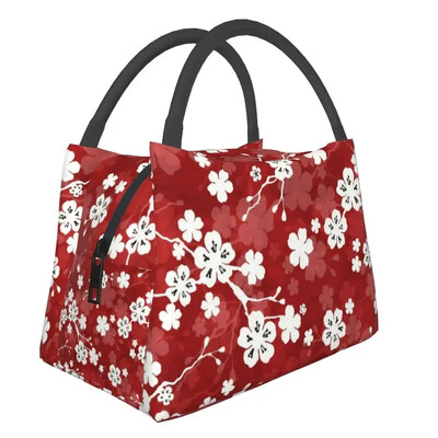 Τσάντα για μεσημεριανό γεύμα με μόνωση Cherry Blossom για γυναίκες Sakura Cherry Blossom Cherry Φορητό θερμικό ψυγείο τροφίμων Κουτί μεσημεριανού γεύματος Ταξίδι