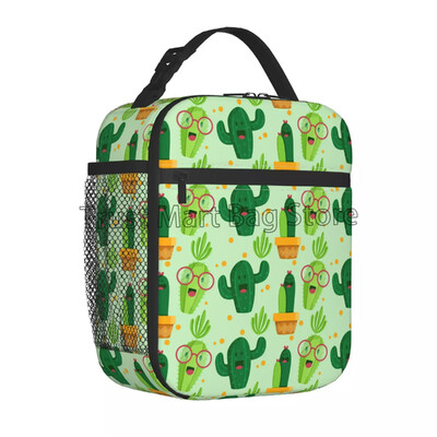 Kutija s termalnom torbom za ručak s kaktusom Tropska biljka Kaktusi s cvijećem Izolirane rashladne torbe Prijenosna torba za višekratnu upotrebu za piknik putovanja