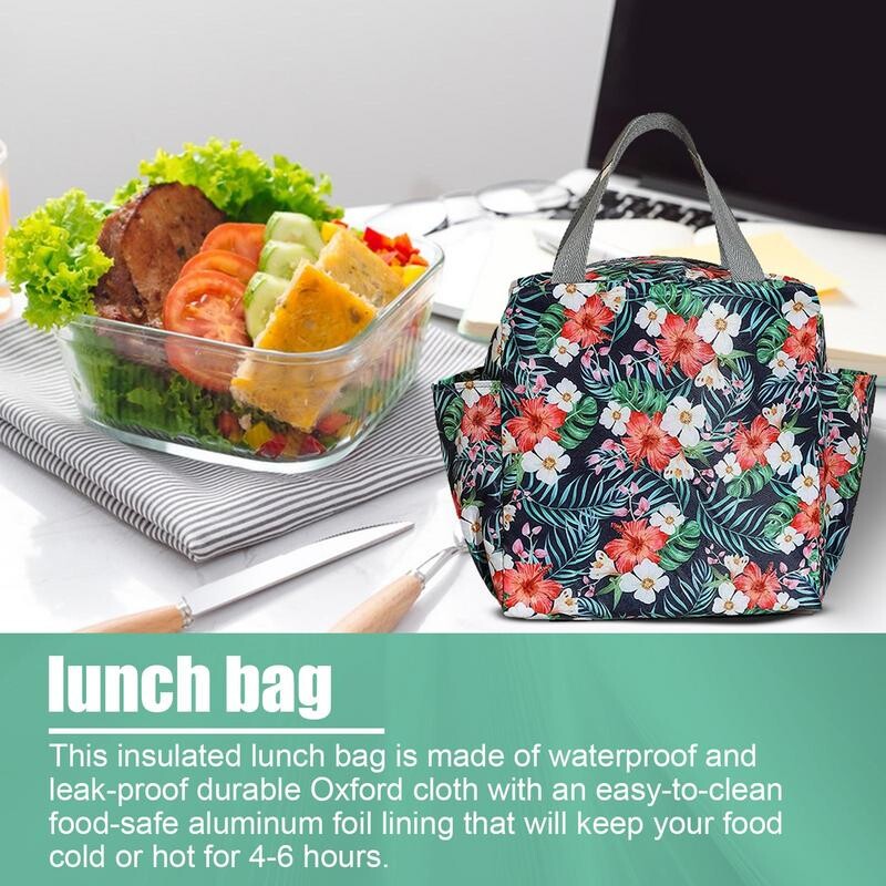 Izolovaná obedová taška, termálna chladiaca taška na potraviny, obedová nádoba s veľkou kapacitou na potraviny, obedové nádoby, termálna obedová taška na...