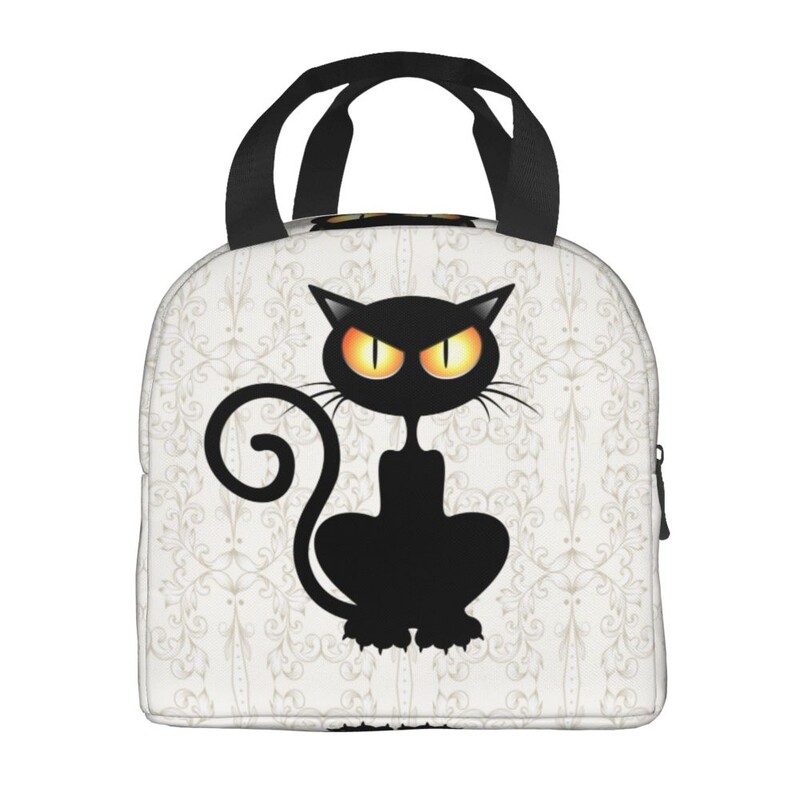 Zábavná čierna mačka padajúca izolovaná obedárová krabička pre ženy prenosná teplá chladiaca termálna obedárová taška školské jedlo piknikové tašky