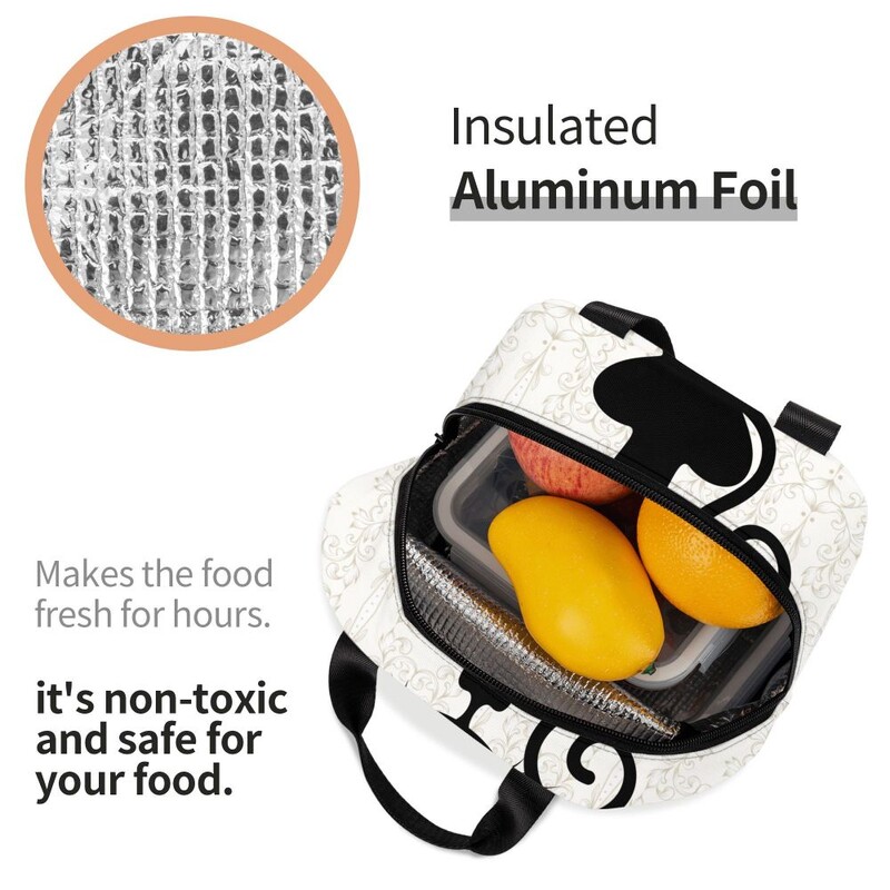 Zábavná čierna mačka padajúca izolovaná obedárová krabička pre ženy prenosná teplá chladiaca termálna obedárová taška školské jedlo piknikové tašky