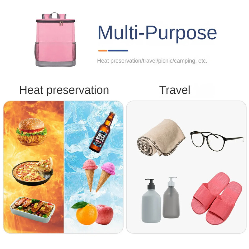 Torba za rame Izolirana torba Hladnjak Ruksak Nepropusni Ruksak velikog kapaciteta za piknik na otvorenom Prijenosna torba za pivo