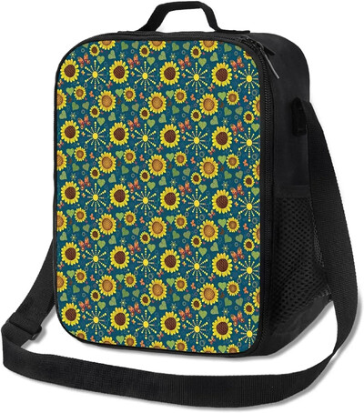 Tema, izolirana torba za ručak za žene, muškarce, cvjetne ružičaste ruže, tulipani, sažetak, za višekratnu upotrebu, nepropusna za odrasle, uredsko prikladno putovanje, piknik,