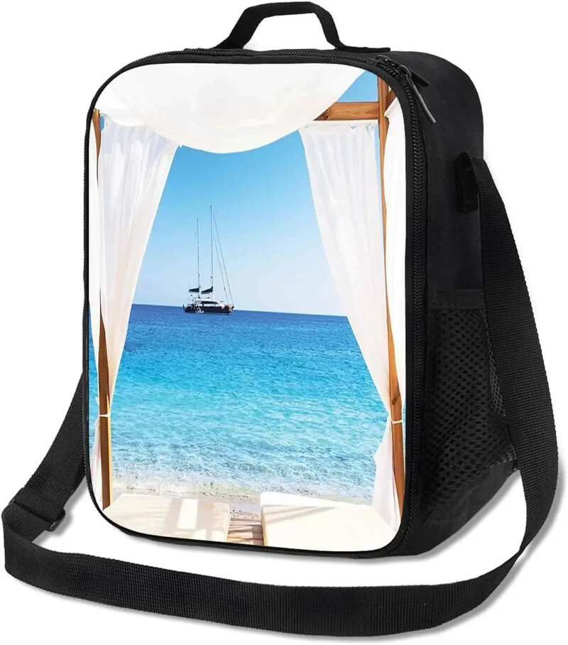 Tema, izolirana torba za ručak za žene, muškarce, cvjetne ružičaste ruže, tulipani, sažetak, za višekratnu upotrebu, nepropusna za odrasle, uredsko prikladno putovanje, piknik,