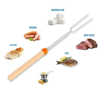 Marshmallow Roasting Stick Πτυσσόμενο 81 εκ. Μεταλλικό Σετ ψησίματος για σουβλάκια, Πτυσσόμενο πιρούνι ψησίματος, Κάμπινγκ, Φωτιά