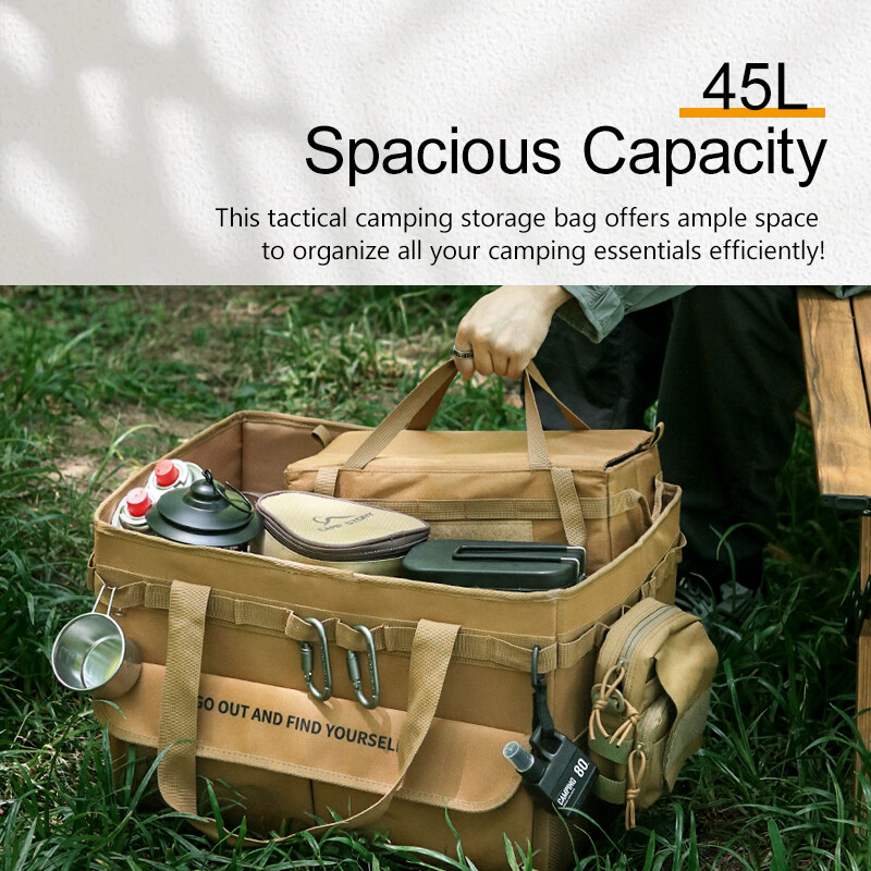 Torba za pohranu za kampiranje s ručkama, torba za alat 45L, torba za alat, sklopive torbe za vanjski vrt, torba za alat