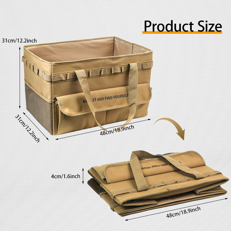 Torba za pohranu za kampiranje s ručkama, torba za alat 45L, torba za alat, sklopive torbe za vanjski vrt, torba za alat