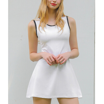 Dámske tenisové šaty, športové, na cvičenie, golf, jogu, bez rukávov, priliehavé, plážové, športové, s všitými šortkami a podprsenkou