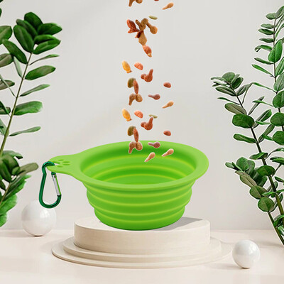450 ML sklopiva silikonska zdjela za kućne ljubimce, prijenosna posuda za hranu za štene, sklopiva hranilica za kampiranje na otvorenom, dodaci za pse