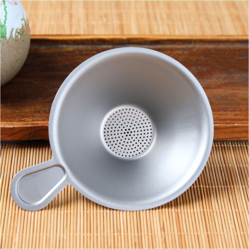 Kampiranje na otvorenom Lijevak za filtar za čaj od čistog titana Filter za kuhanje čaja Fini i gusti filtar od titana Metalni lijevak za filtar