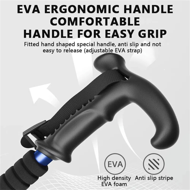 Prijenosni vanjski sklopivi štap za planinarenje u 4 dijela, štap za planinarenje, aluminijski teleskopski štap za starije osobe, kampiranje, štapovi za hodanje, 1 kom.