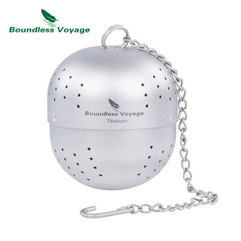 Boundless Voyage Titanium Tea Ball Infuser with Extended Chain Tea Strainer Mug Ti3207D