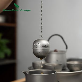 Boundless Voyage Titanium Tea Ball Infuser with Extended Chain Tea Strainer Mug Ti3207D