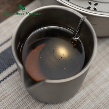 Boundless Voyage Titanium Tea Ball Infuser with Extended Chain Tea Strainer Mug Ti3207D