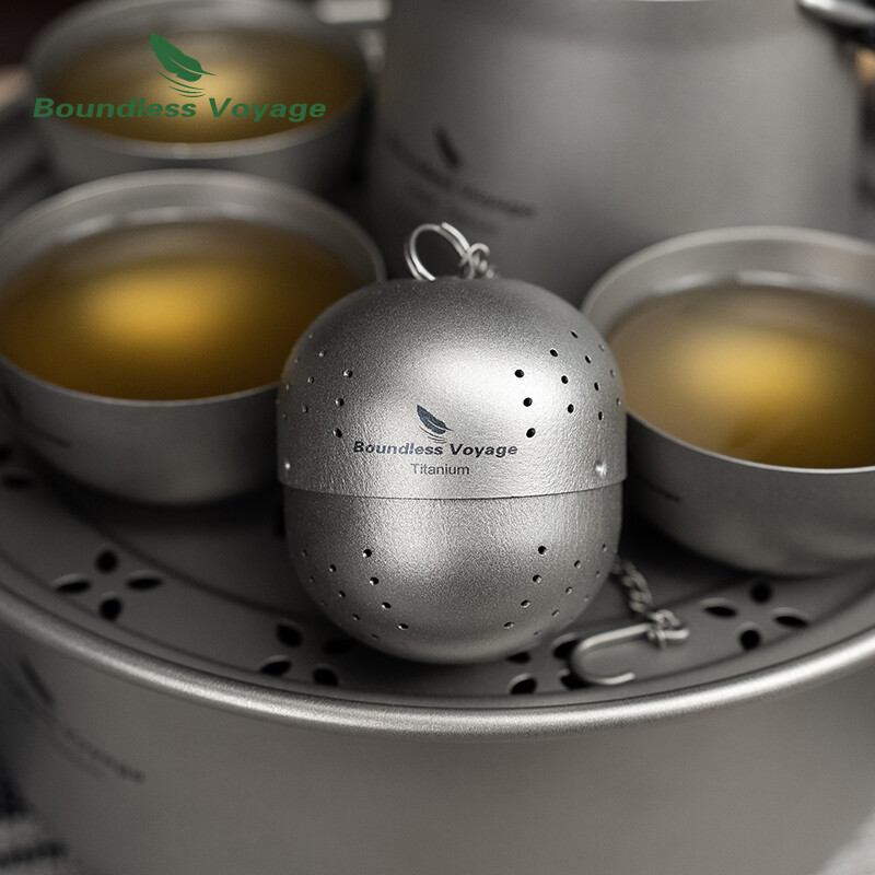 Neierobežots Voyage titāna tējas bumbiņu infuzētājs ar pagarinātās ķēdes tējas sietiņa krūzi Ti3207D