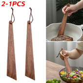 2/1 KOM Wok lopatica od tikovine za kuhanje Drvena lopata za posuđe bez štapića Strugač Izdržljiva drvena lopatica Vanjski pribor za roštiljanje za kampiranje