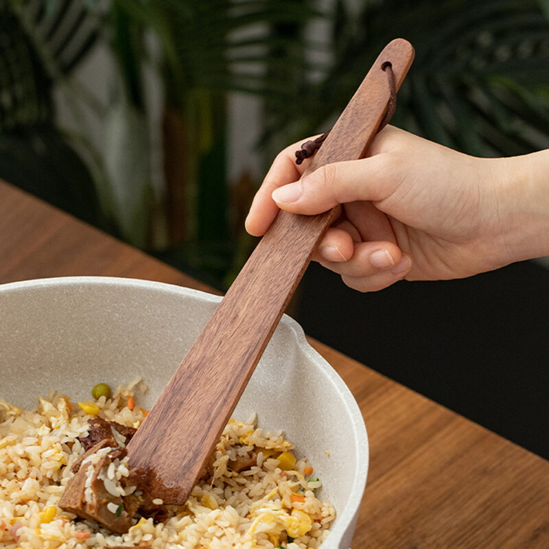 2/1 KOM Wok lopatica od tikovine za kuhanje Drvena lopata za posuđe bez štapića Strugač Izdržljiva drvena lopatica Vanjski pribor za roštiljanje za kampiranje