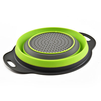 Skladacia silikónová sitko, sitko, prenosný kempingový riad, vonkajšie kempingové súpravy riadu